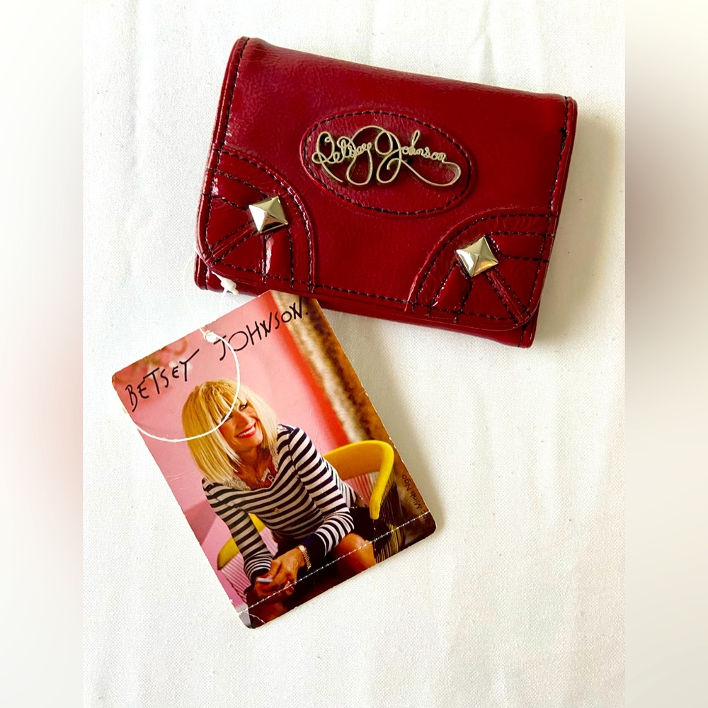 Betsey Johnson red trifold wallet RARE